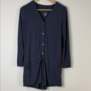 Knix Navy Button-Up Romper Size Small